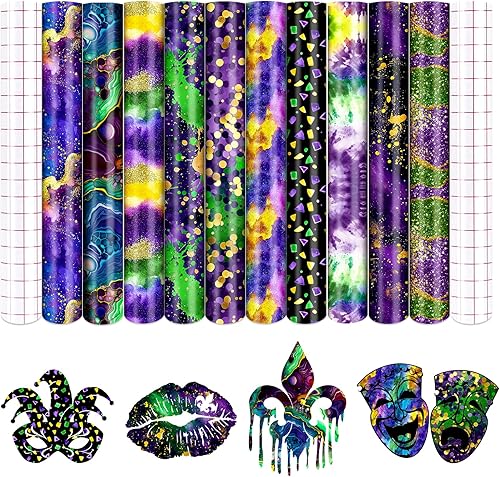 Miniatura 14 de Tintnut Vinilo permanente con patrón de mapa retro, 10 hojas de 12 x 10 pulgadas, vinilo adhesivo permanente de estilo retro para máquina de cortar,