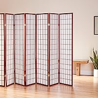 Vista 77 de Red Lantern Panel de ventana Shoji de 6 pies de alto, divisor de habitación de 3 paneles de palisandro