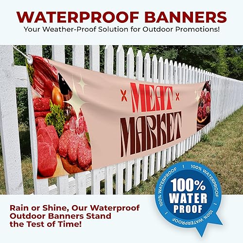 Miniatura 10 de Mavis - Pancartas grandes y carteles para tienda de helados para exteriores, impresión de poliéster con 4 agujeros para colgar fácilmente en