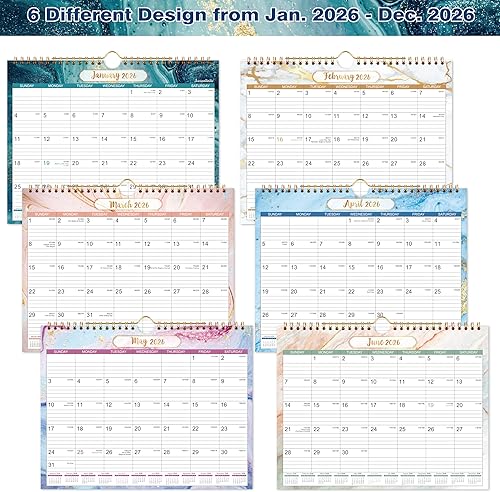 Miniatura 2 de Calendario de pared 2026  Calendario mensual de enero de 2026 a diciembre de 2026, 11 x 8.5 pulgadas, encuadernación de doble alambre, lazo para