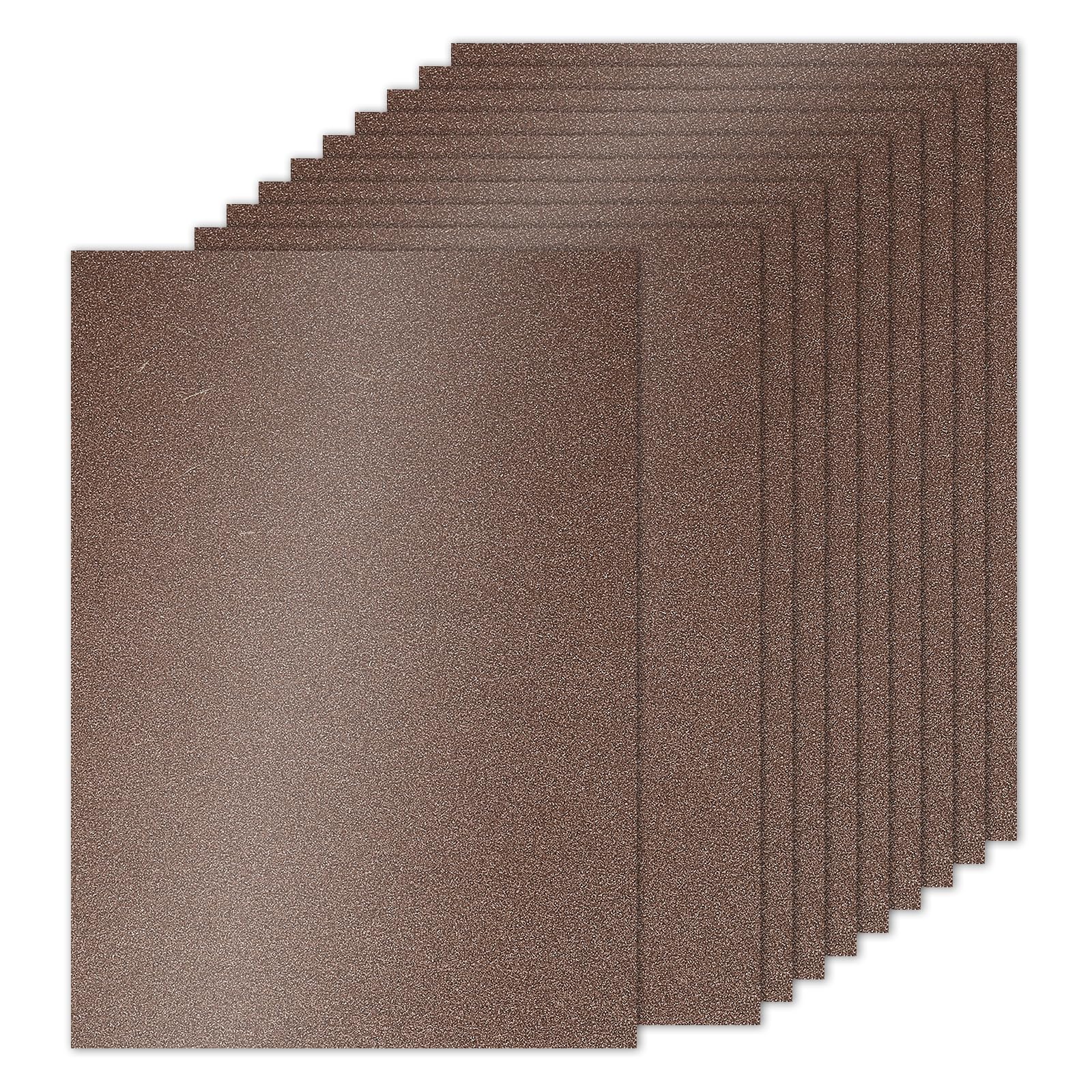 PATIKIL 10 Sheets Brown Glitter Cardstock Paper