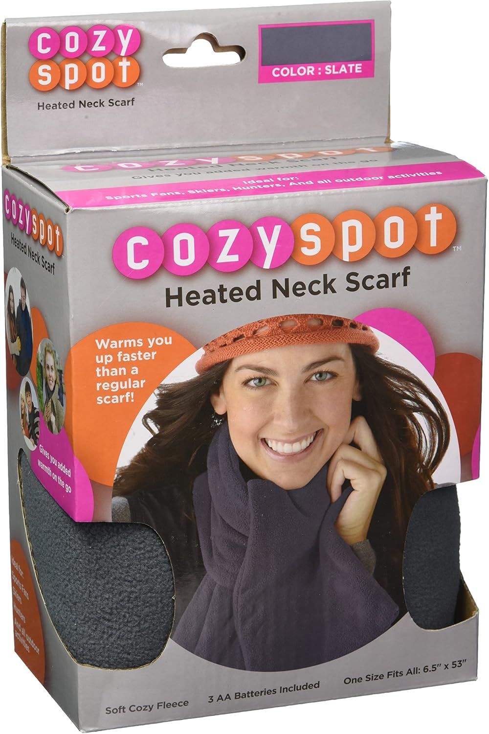 Sunbeam Cozy Spot Heated Neck Scarf, Slate (SCRF825-IND) : Clothing, Shoes & Jewelry
