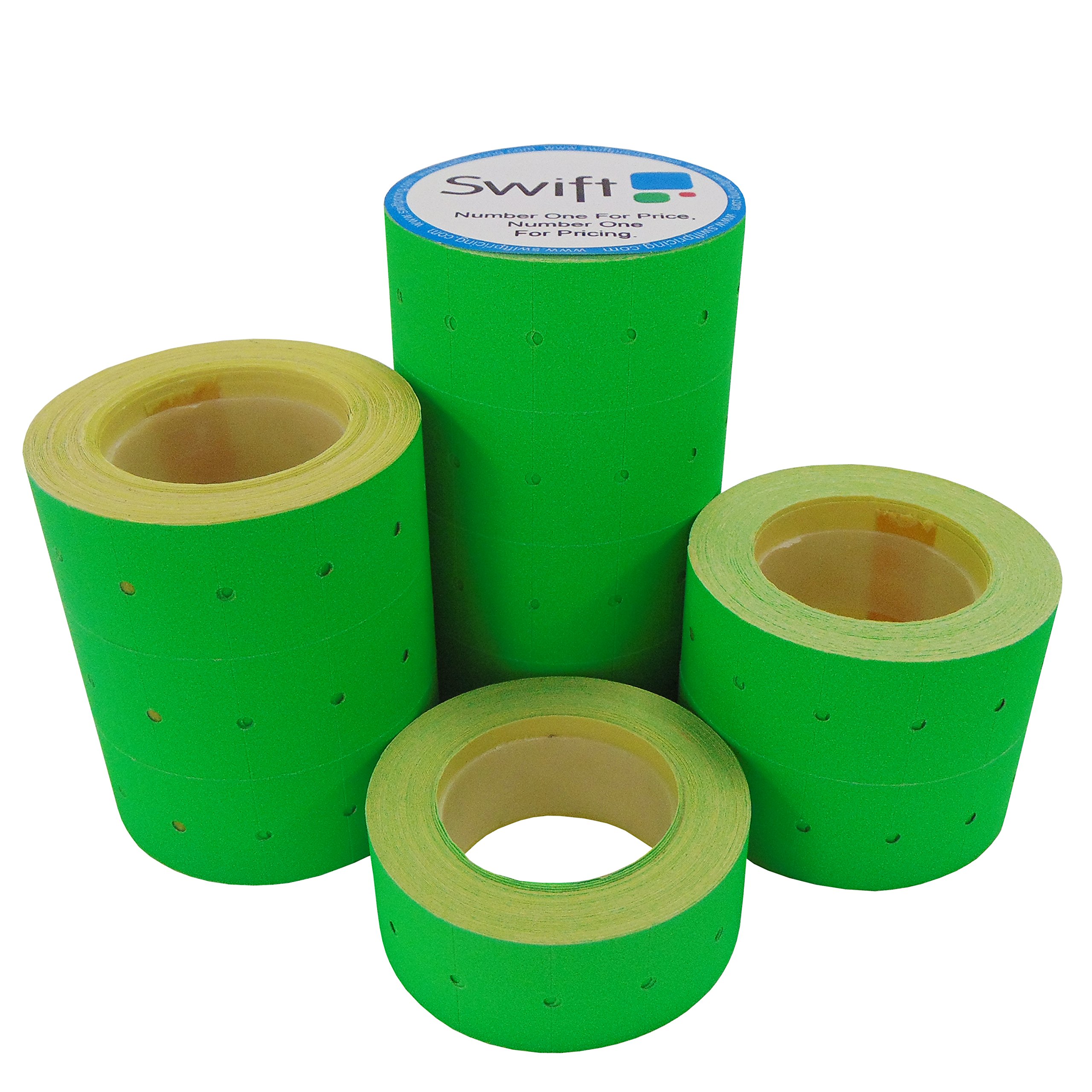 Swift 22 x 12 mm Price Gun Labels CT1 Green 20 Rolls 10,000 Stickers Pricemarking Tags Fits Many Pricing Labellers
