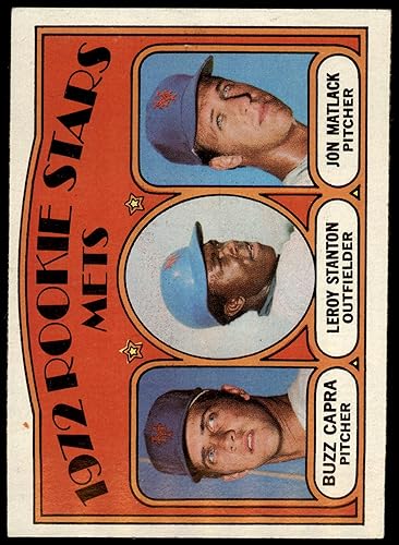 1972 Topps # 141 Mets Rookies Jon MatlackBuzz CapraLeroy Stanton New York Mets (Baseball Card) EXMT Mets