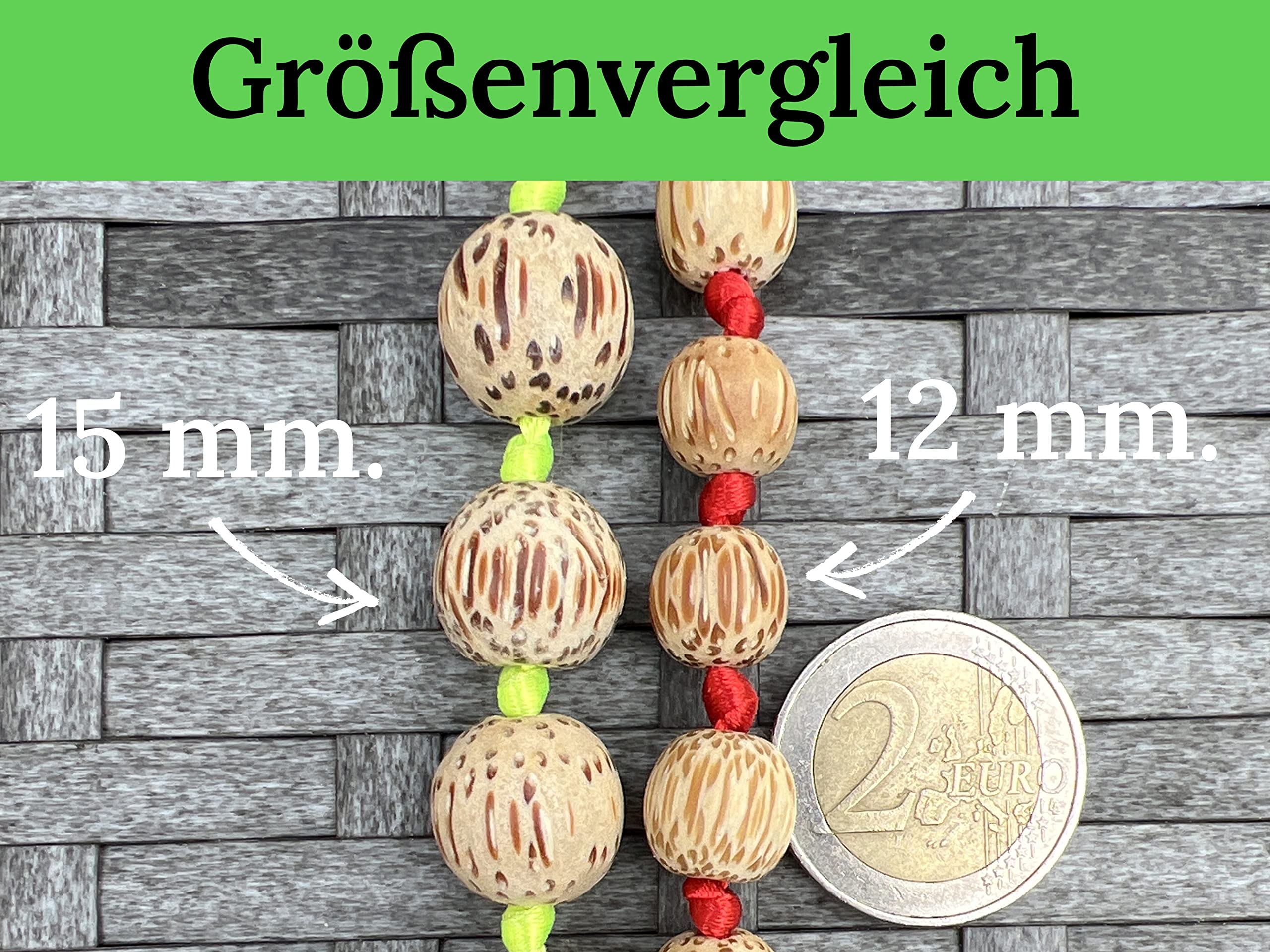 Handykette Lang Holzperlen Natur-pink I ø15 mm I Länge ca. 138 cm I H0091