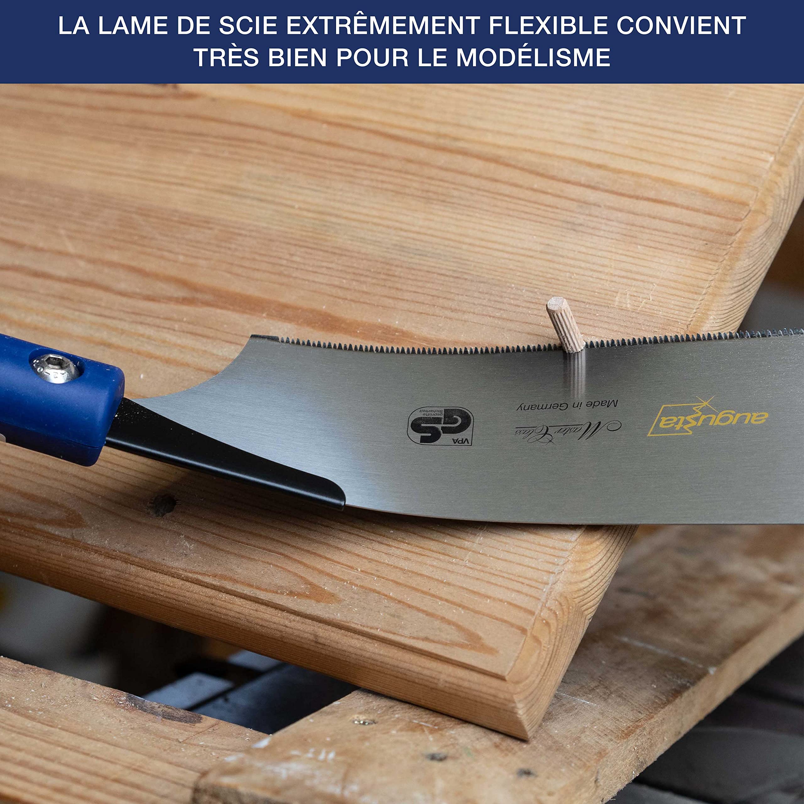 Augusta-Heckenrose scie japonaise Kataba 270 mm I Scie traditionnelle en acier C75 pour coupes fines I Scie à bois en acier poignée confort 2k