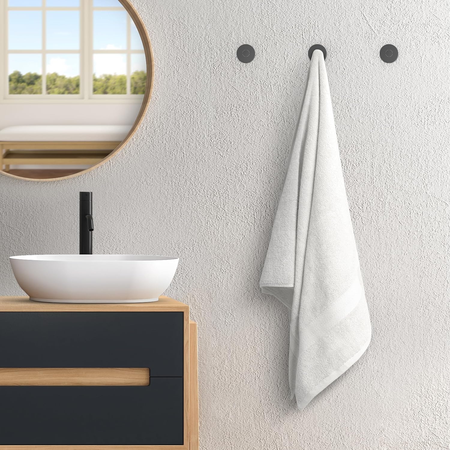 Avalon Towels White Bath Towels Set of 4 pcs (27x54 inches), 100% Cotton Towel Absorbent and Quick Dry White Towels for Bathroom, Super Soft and Perfect for Daily Use - Image 4