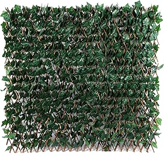 Royal Shade Expandable Artificial Ivy Hedge Privacy Screen, Outdoor Garden Decorations, Deck Fence Screening, Porch, Balcony, Pool Privacy, Pet Protection, Hedge Privacy Screen (1x Double Side Leaves)