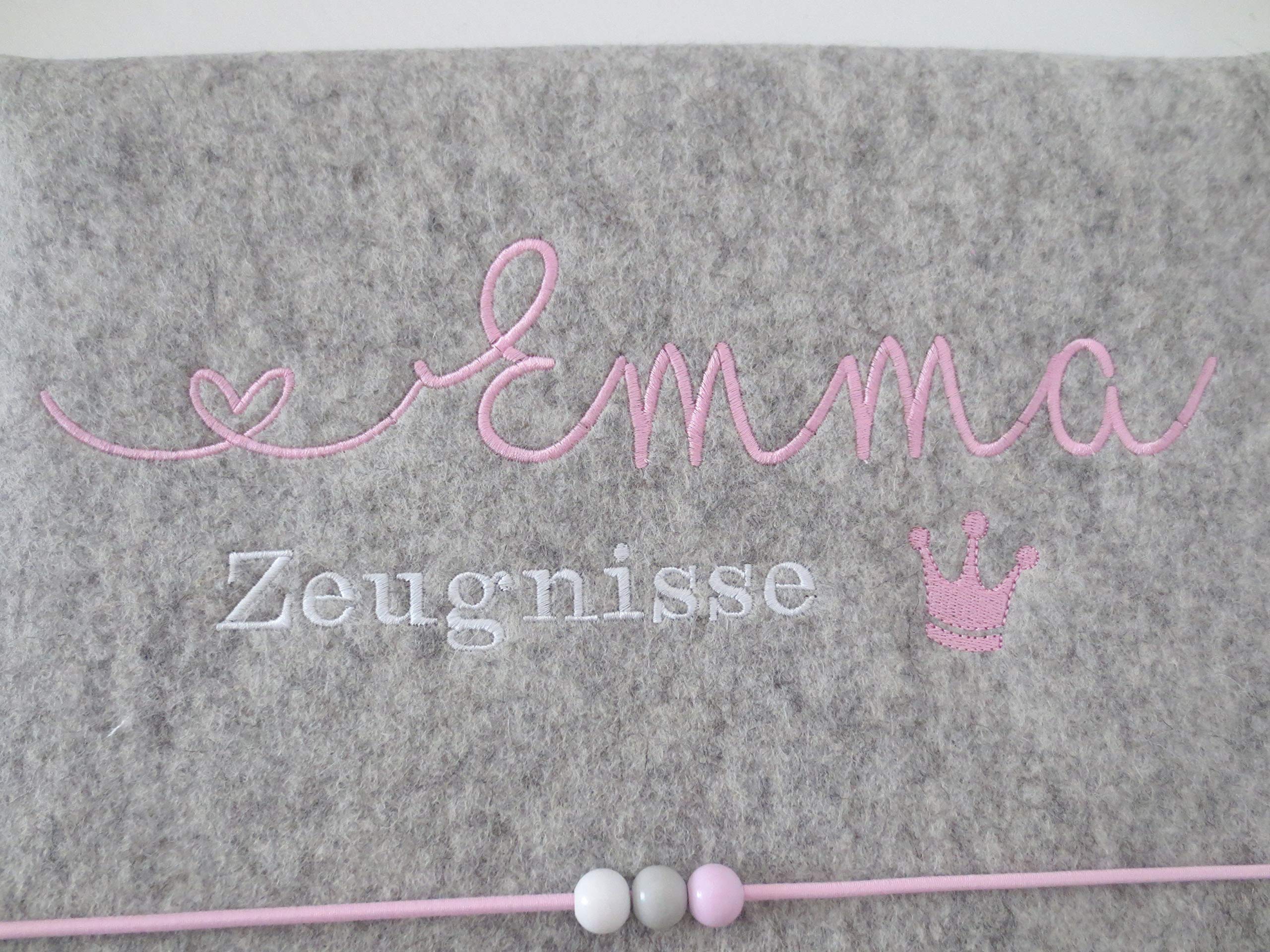 Zeugnismappe Wollfilz Mappe Zeugnisse DIN A4 Grundschule Schule "Krone"