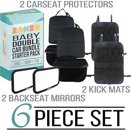 Amazon Com Zohzo Juego De Fundas Protectoras Para Asiento De Coche Para Bebes Espejos De Coche Organizador De Alfombrilla Para La Ducha Del Bebe Nuevos Bebes Y Asientos Traseros Para Coche Baby