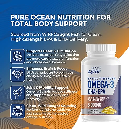 Miniatura 6 de Cápsulas de aceite de pescado Omega 3 3000 mg Suplemento de Omega 3 DHA  Pastillas de aceite de pescado Omega3  para la salud del corazón, el