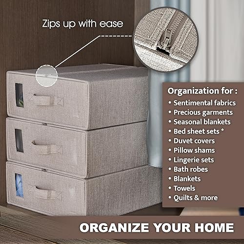 Miniatura 5 de Parts South Organizador de sábanas  Almacenamiento de juegos de ropa de cama  Almacenamiento de ropa de cama para King, Queen, juegos de sábanas