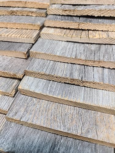 Miniatura 6 de Tablones de madera real envejecidas para paredes. Paneles de madera de granero reciclado, rústico, para acentuar paredes, aplicación fácil con clavos