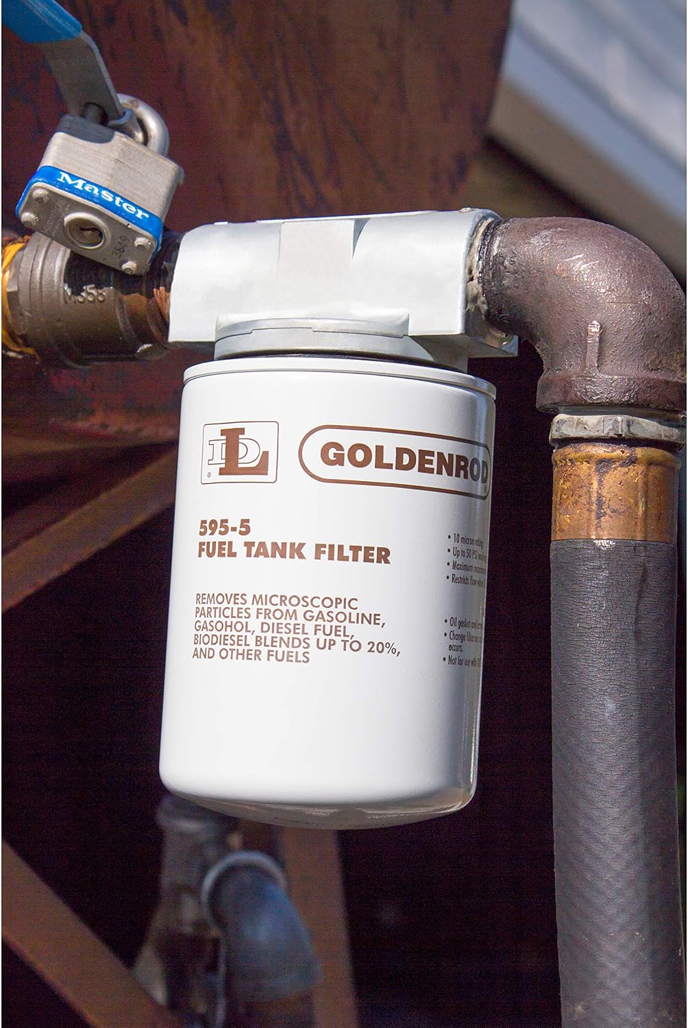 Goldenrod 595 Fuel Filter, Spin-On - Part Number 56606, black