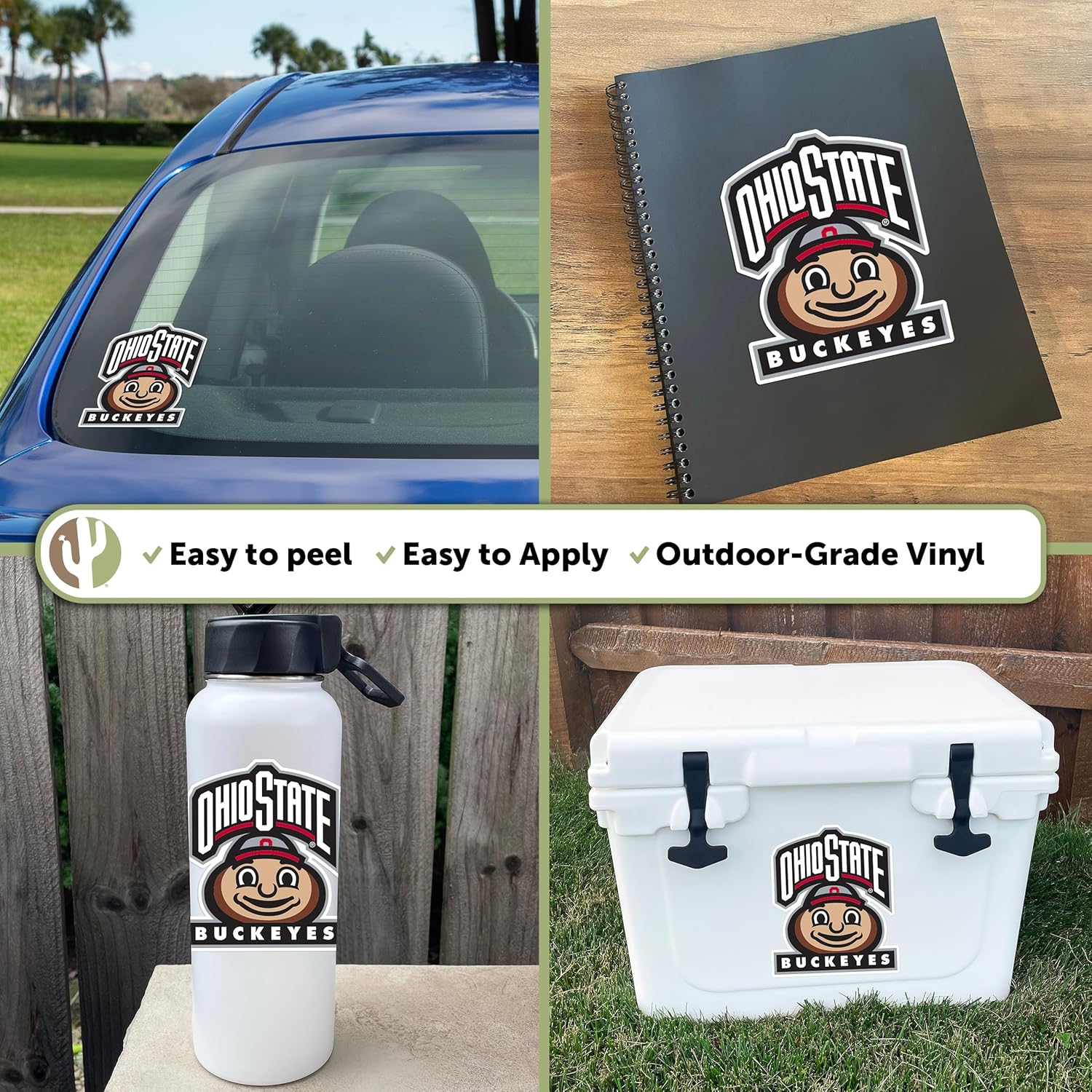 Desert Cactus The Ohio State University OSU Buckeyes Vinyl Decal Laptop Water Bottle Car Scrapbook Sticker (IND 105) - Image 2