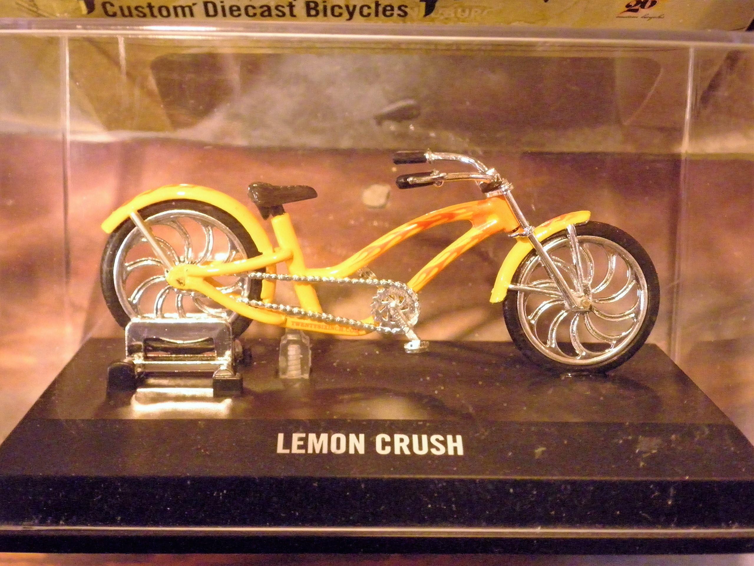 Pedal Scrapers (Lemon Crush) Die-cast Collectible Bicycle by Planet Toys includes plastic display case
