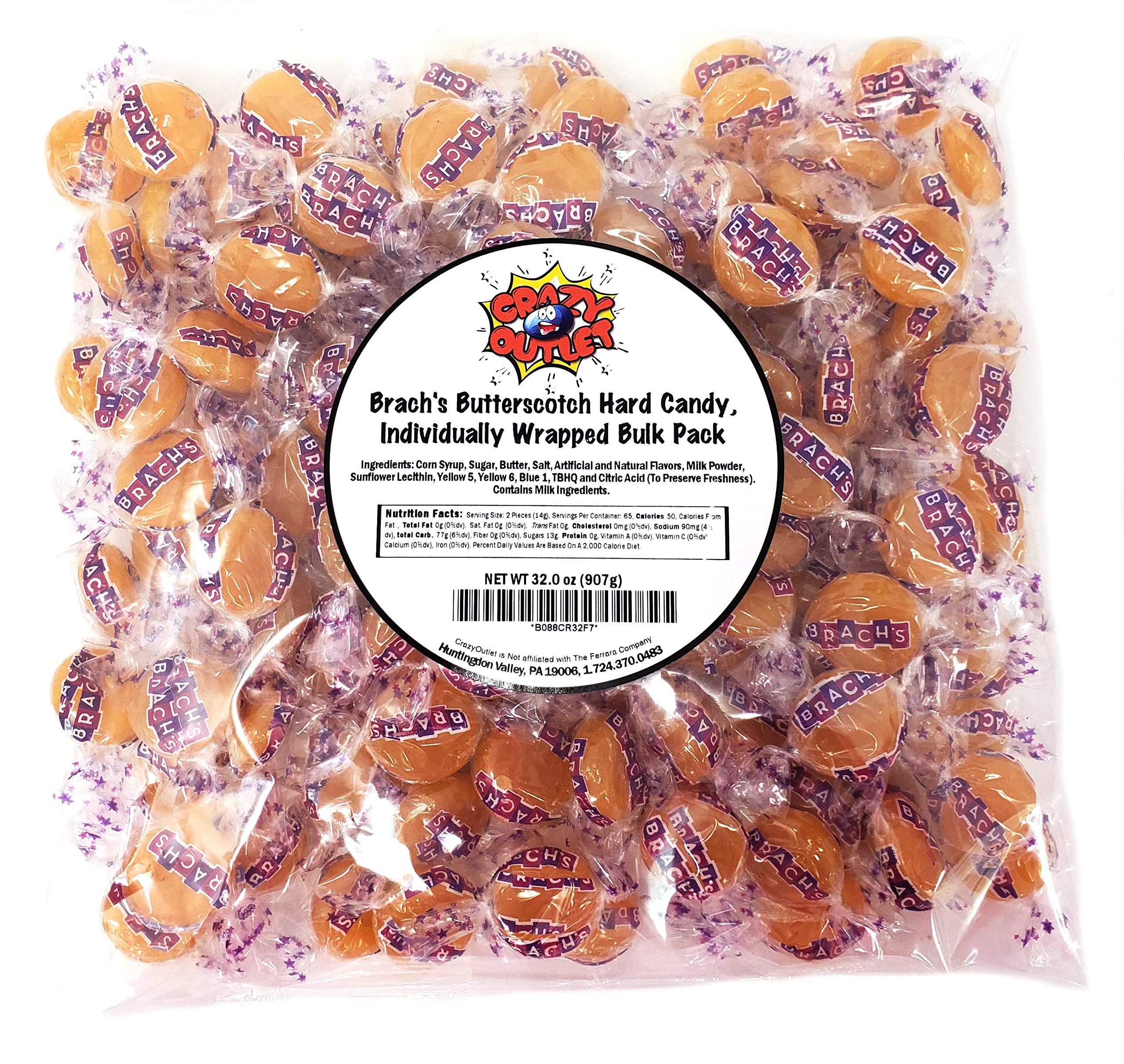 Buy CrazyOutlet Brach's Butterscotch Hard Candy, Individually Wrapped