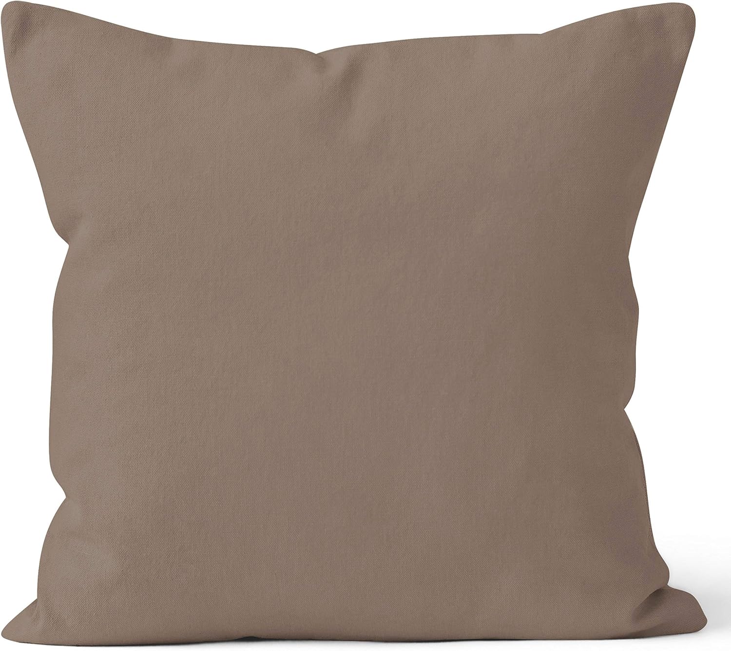 Encasa XO Cotton Throw Pillow Covers Set of 2 I 20x20 in (50x50 cm) - Beige I No Insert I Plain Square Pillowcases I Machine Washable - Image 3
