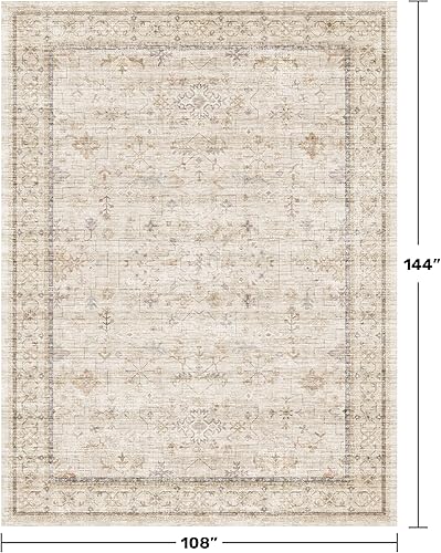 Miniatura 186 de Alfombra Boho Negra para Sala de Estar - Alfombra de Área Lavable de 10x14 Pies, Alfombras de Comedor para Debajo de la Mesa, Alfombra Suave de Pelo