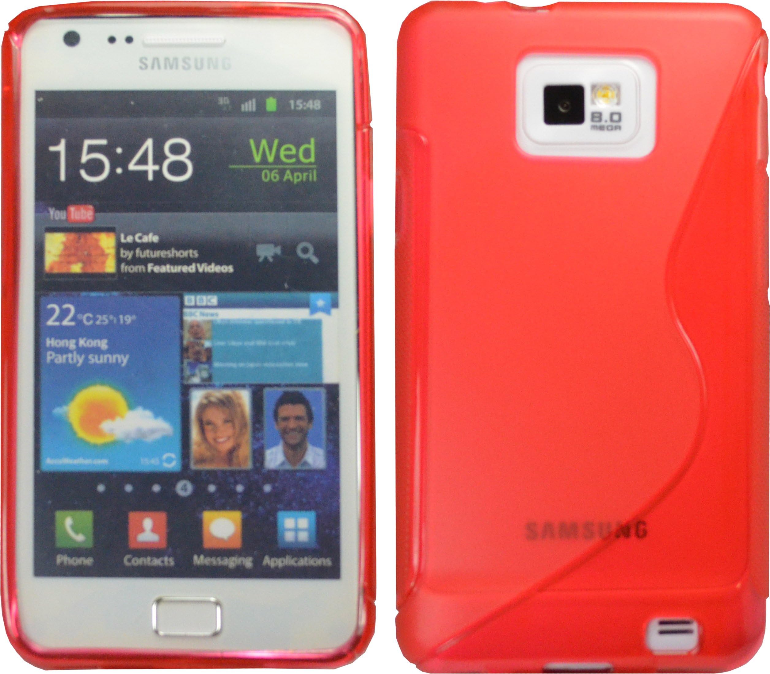 RED S-LINE TPU CASE FOR SAMSUNG GALAXY S II i9100 CRYSTAL S2