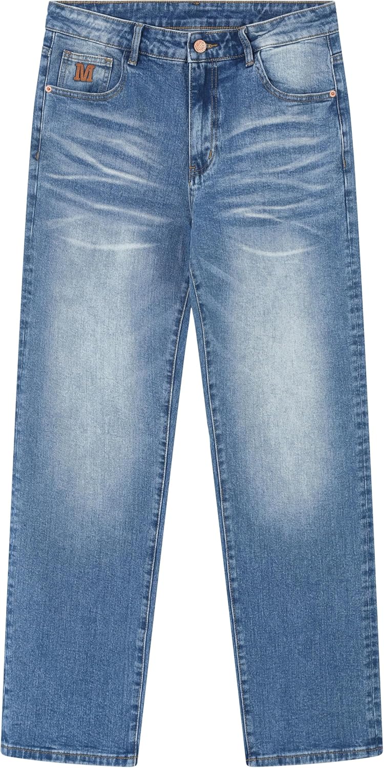 Men's Stretch Relaxed Fit Straight-Leg Cotton Fashion Comfort Flex Waist Denim Pants Jeans - Image 4