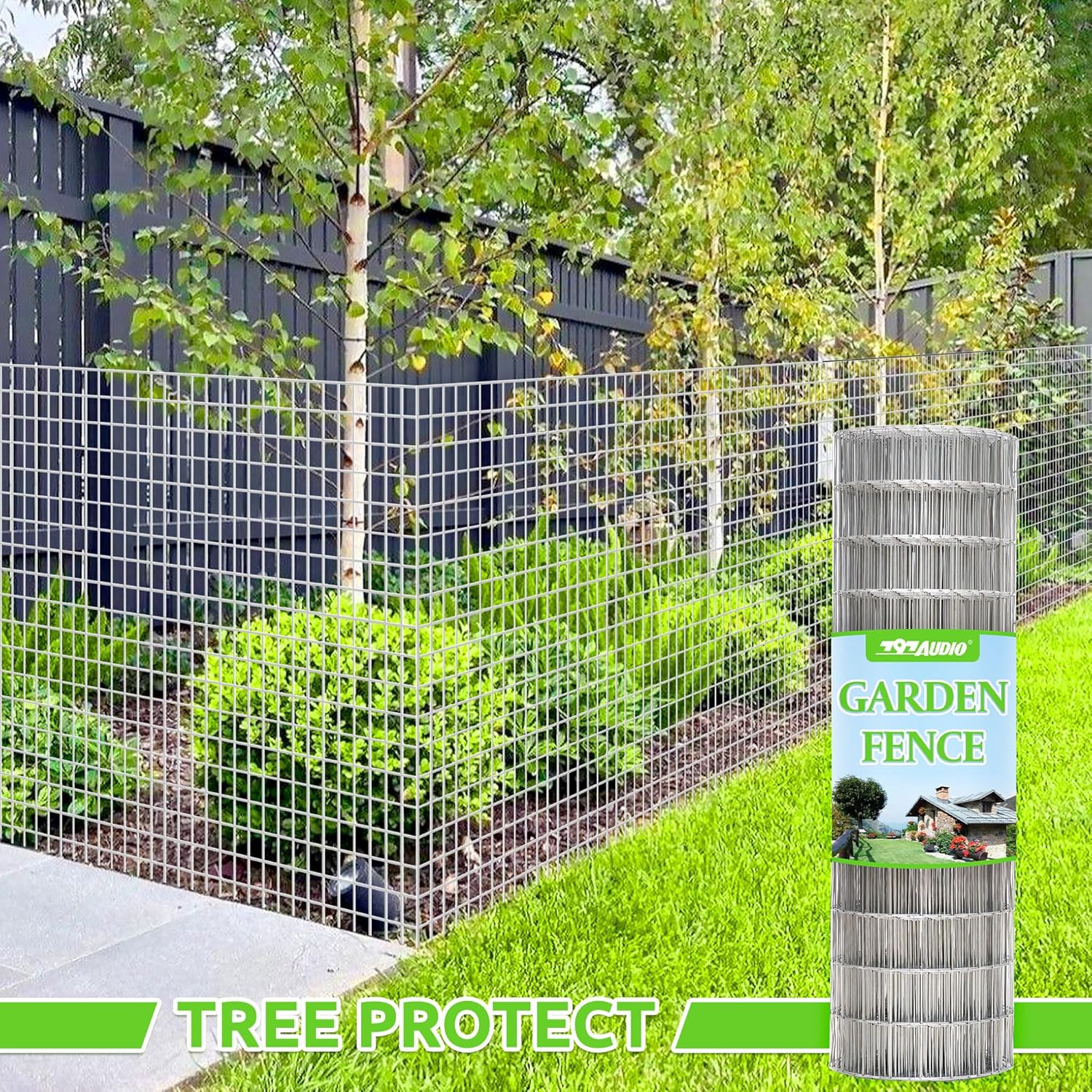 Metal Garden Fence, Hot Dip Galvanized After Welding, 2"x4" 14 Gauge, 60inch H x 100ft L Welded Wire Fencing,2/3/4/5/6ft Tallx50/100 ft Long Hardware Cloth for Yard,Farm,Chicken,Dog,Vegetable Protect