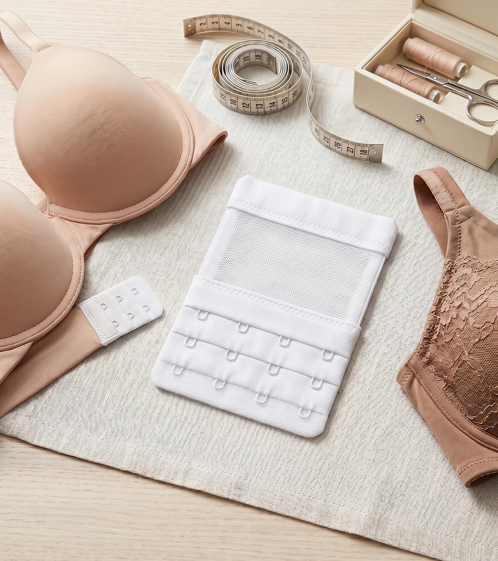 DClub Extensor de brasier con 2 ganchos, elástico, suave y cómodo, extensor de correa de brasier para mujeres en embarazo o aumento de peso., blanco, 3 PIECES