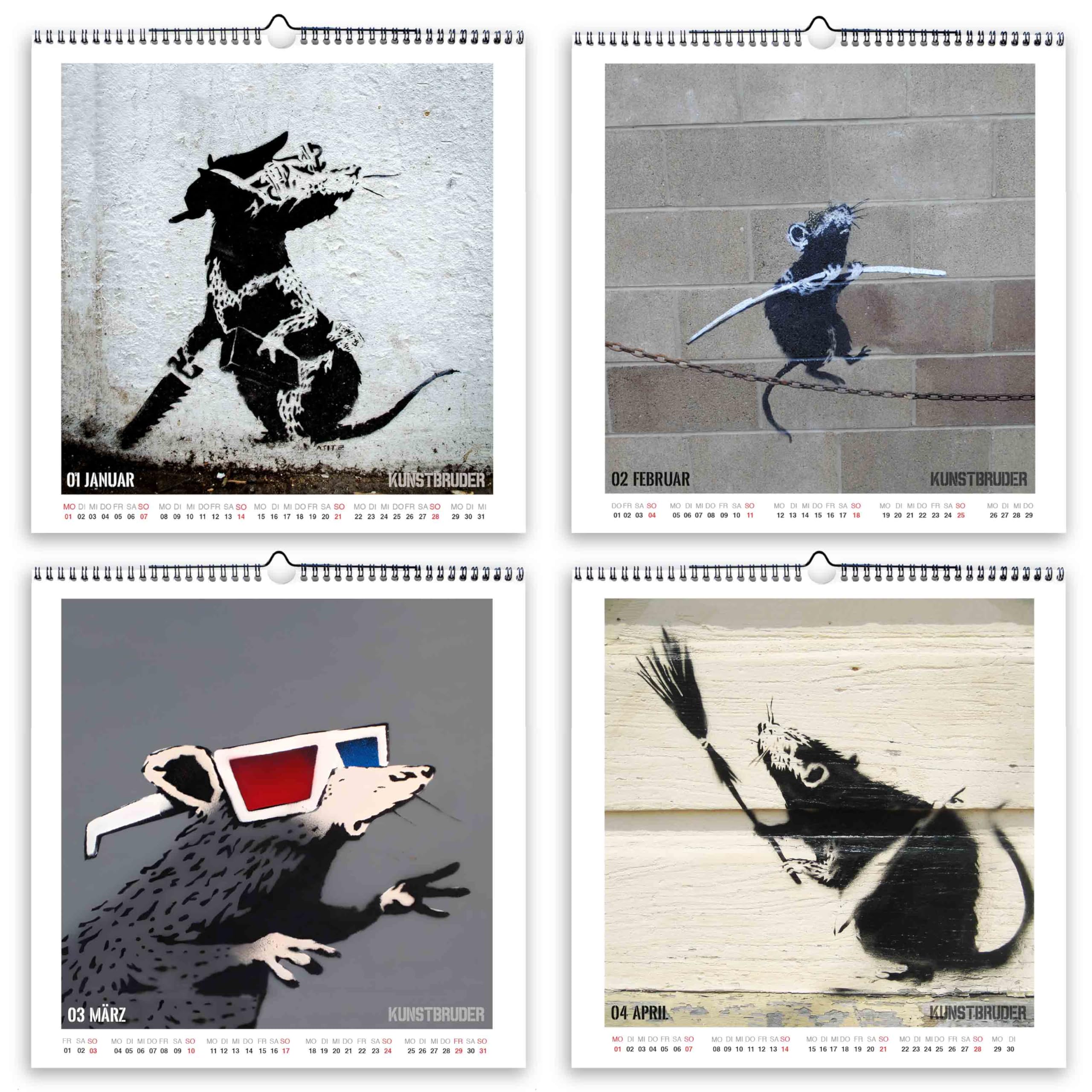 Banksy Picture Calendar 2025 A2 Landscape Wall Calendar In XXL Format With The Most Beautiful Street Art Pictures - Annual Calendar 2025 Banksys Graffiti Living Room Calendar Office Calendar (Street - View #10