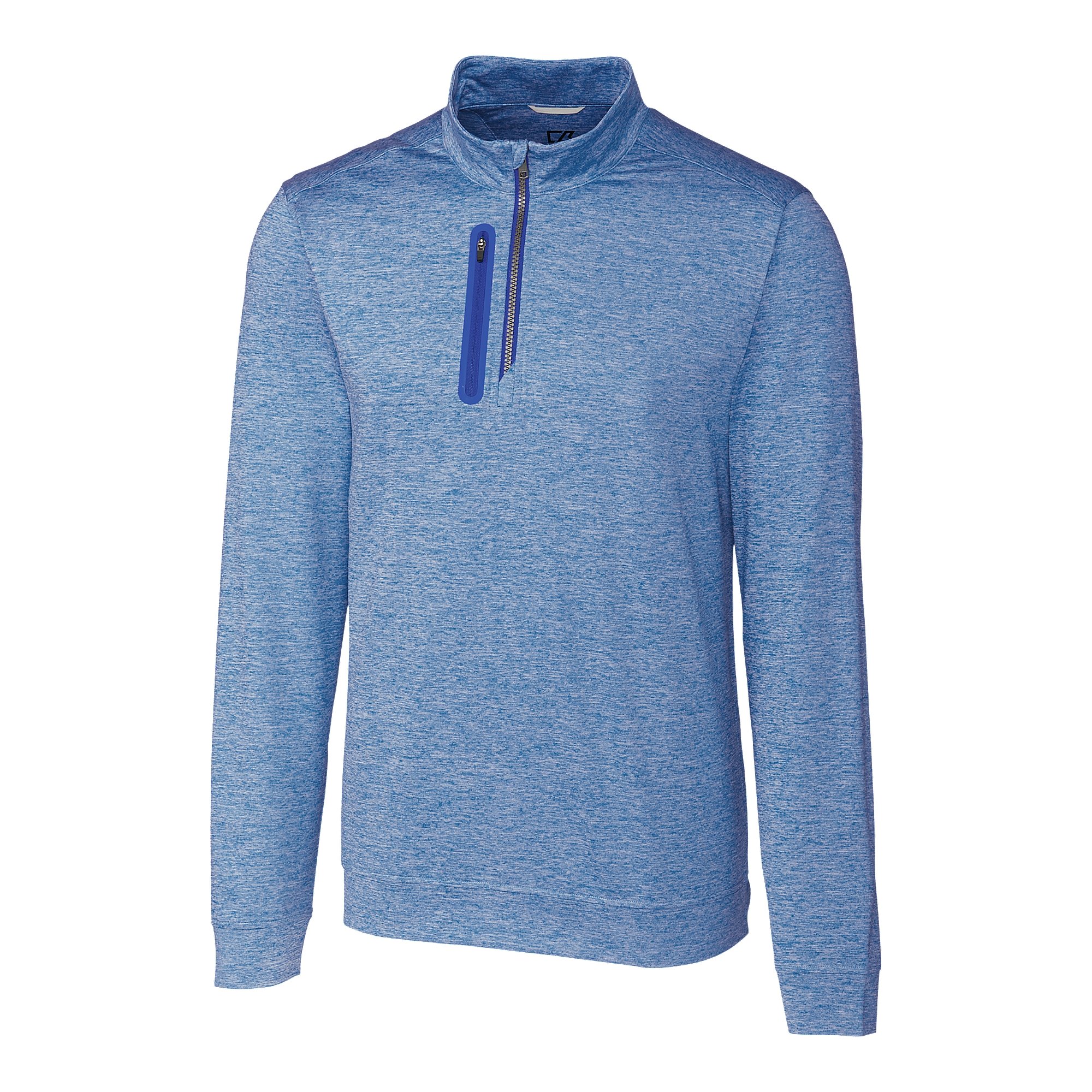 Cutter & Buck Men's Moisture Wicking Drytec Heathered Stealth Half Zip Pullover Fleece Jacket