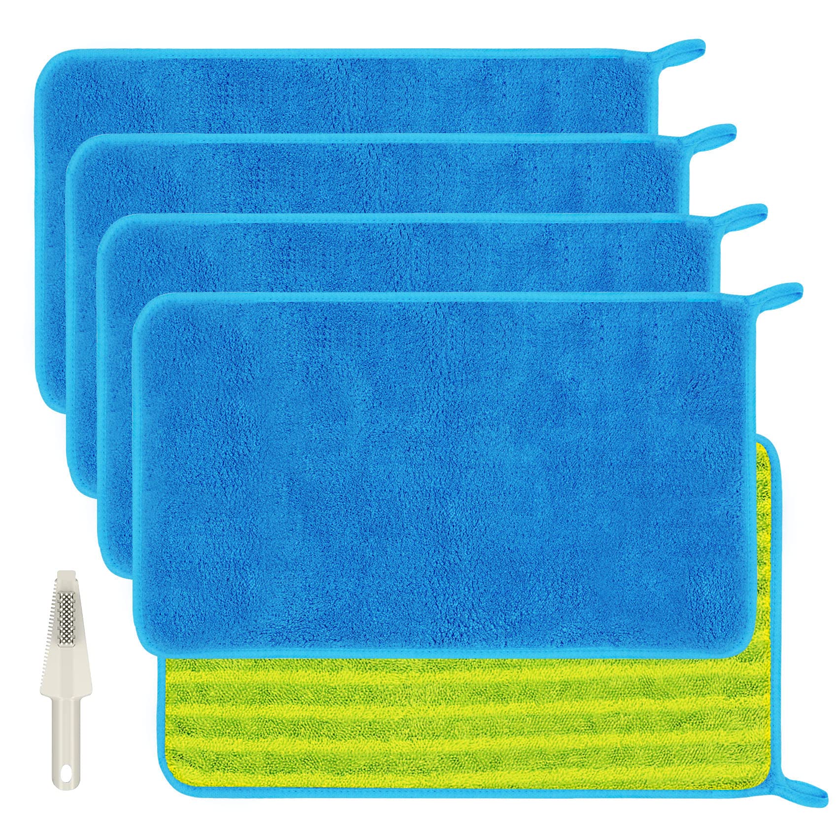 8 Pezzi Panno Microfibra Aggiornamento Mop Panni Compatibile con MR. SIGA Professionale Microfibra Mop,bagnato e asciutto con 1 spazzola di rimozione dello sporco