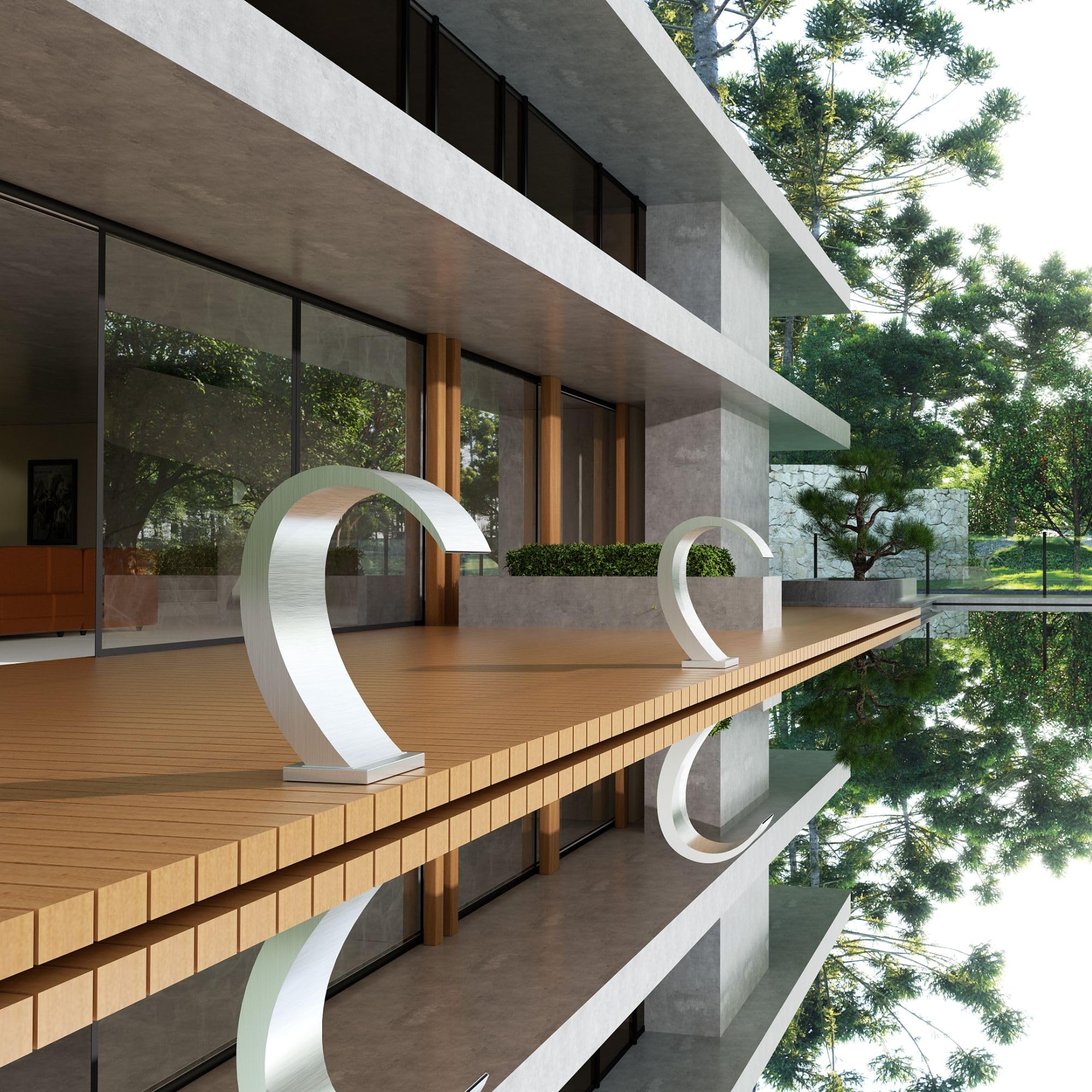 IMEX - Cascata Piscina in Acciaio S.316 | Fontana per Piscina a Cascata da 200 x 110 mm | Pool Fountain con getto per terrazza esterna | Acqua fredda | Serie Iguazu | Colore Acciaio
