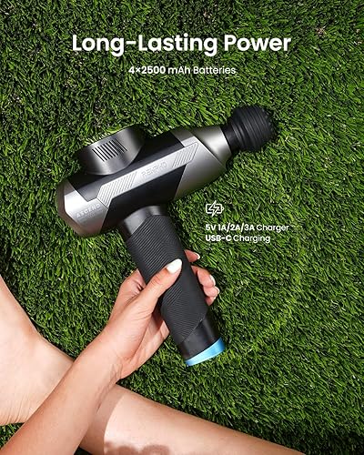 Miniatura 6 de RENPHO Ascend - Pistola de masaje profesional, amplitud ajustable de 0.236-0.472 in para intensidad personalizada, masajeador de percusión de tejido