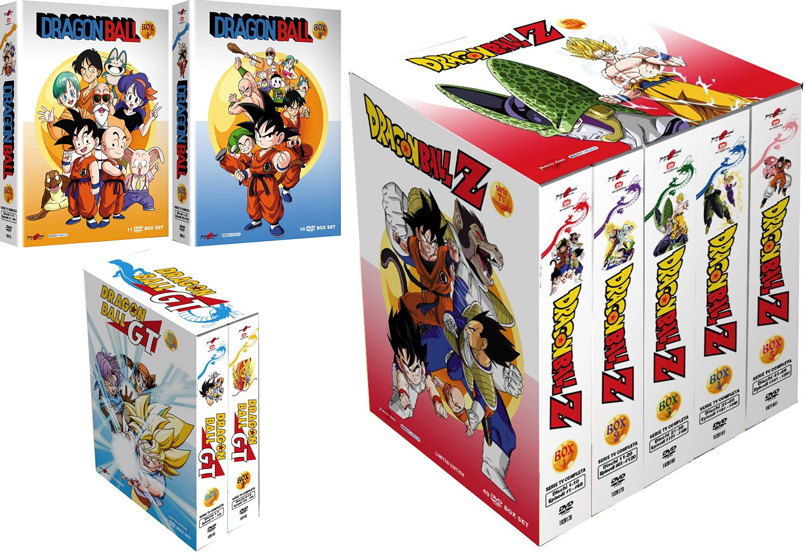 DRAGON BALL + Z + GT - Tutte le 3 Serie Complete (83 DVD in 4 BOX) Edizione Italiana