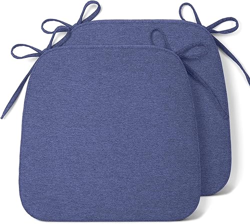Miniatura 8 de Millsilo Cojines en forma de D para sillas de comedor con lazos y funda extraíble, almohadillas para sillas de cocina de comedor de 2 pulgadas de