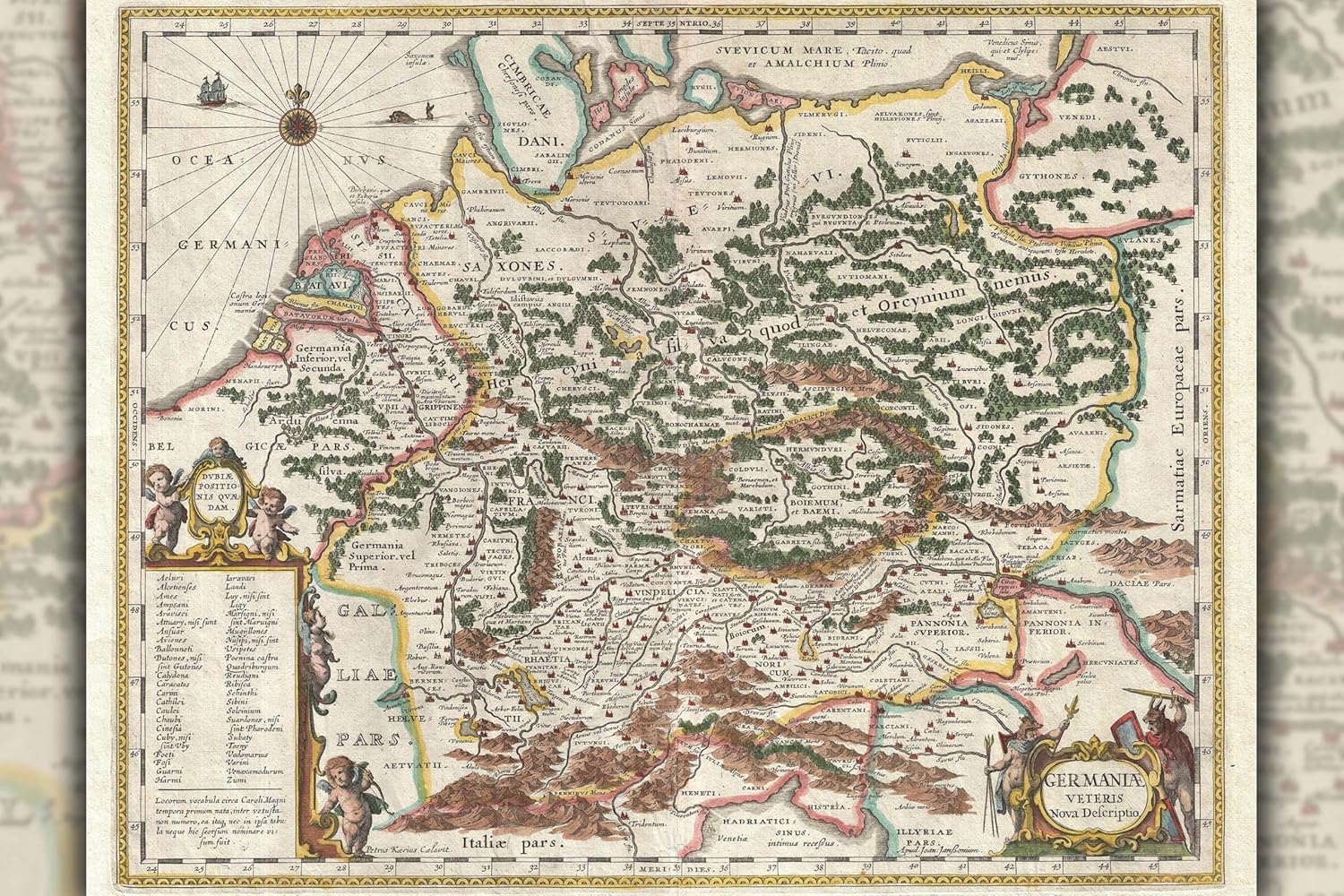 History Galore 16"x24" Gallery Canvas, 1657 Jansson Map of Germany (Germania)