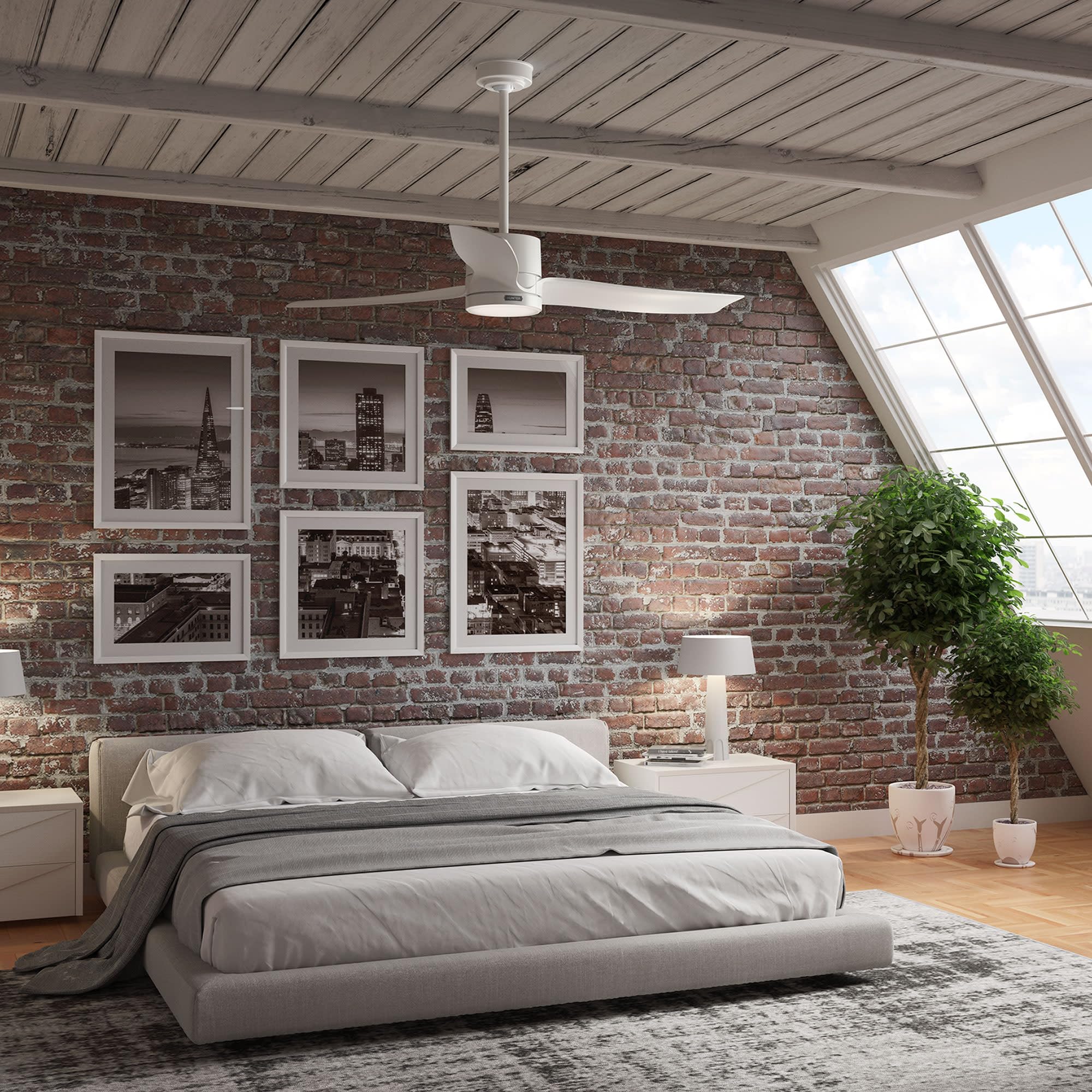 Hunter Bolsa 60 inch Indoor Ceiling Fan with Light and Remote