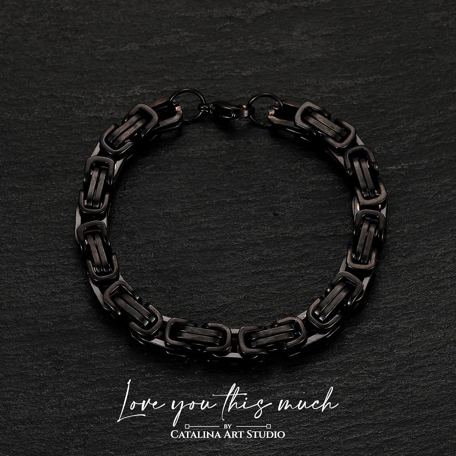 Love You This Much Gift for Son From Dad | Mens 5mm Twist Bracelet | Father Son Presents | 8"+1" Extender | Luxury Gift Box & Card - Image 9