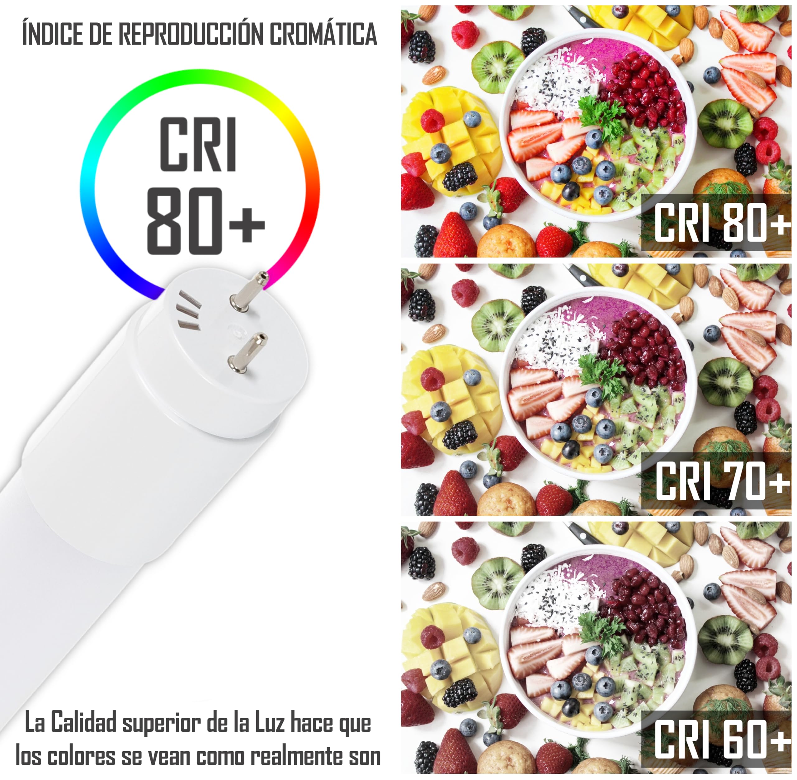 CLAR - Tubo fluorescente 120 cm T8 18W, Tubo120cm, Fluorescente Techo, T8, Tubo de Luz LED, Blanco Neutro 4000ºk (Pack 10)