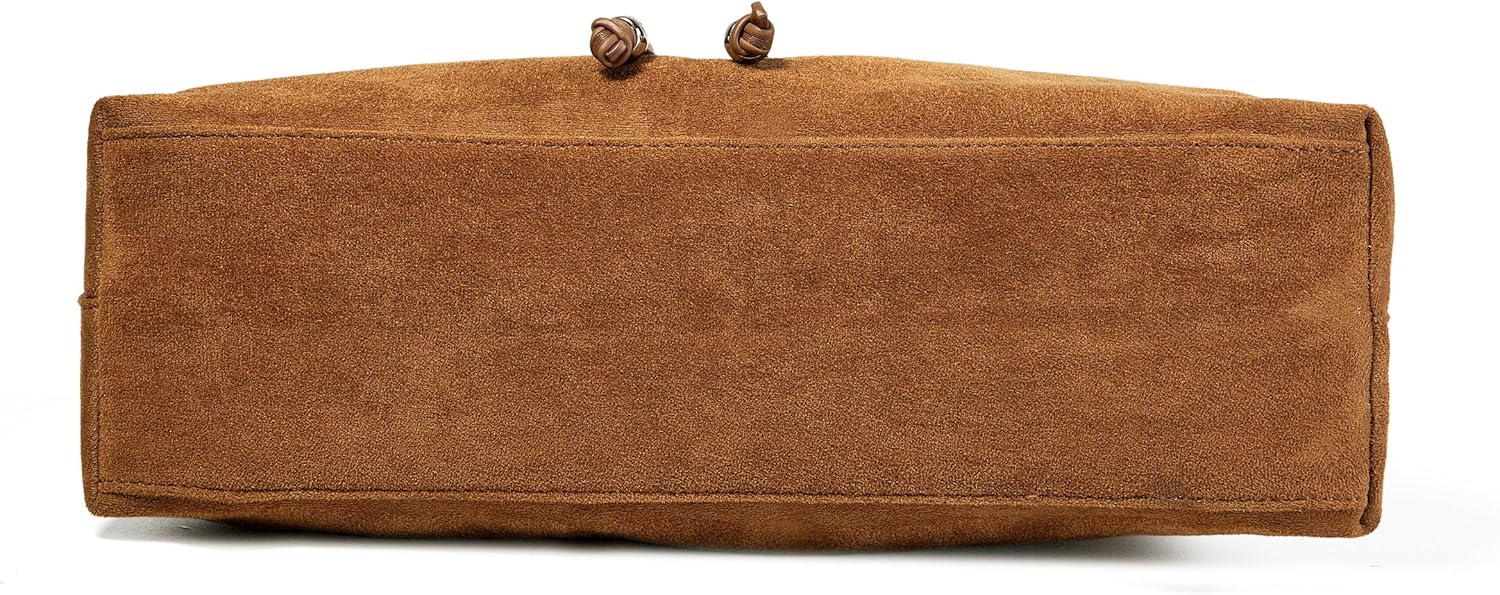 Bow Tie Suede Hobo Bags for Women Large Shoulder Bag Handbags Chic Purse Satchel for Travel Work - Image 6