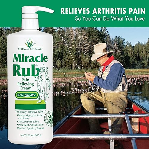 Miniatura 6 de Miracle of Aloe Miracle Rub - Crema para aliviar el dolor, 32 onzas, alivio rápido y eficaz para artritis, dolor muscular y articular, fórmula