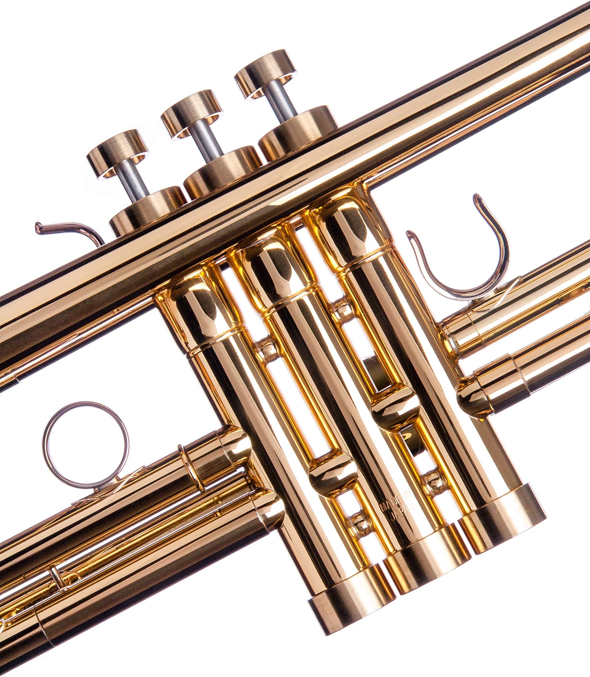 Trumpet Trim Kit for all Carol Brass Trumpet. for improving the sound. Custom made KGUBrass Trumpet caps (MEDIUM, Raw Brass)