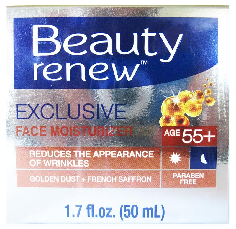 Beauty Without Cruelty Beauty Renew 55+ Creme Facial para Dia e Noite com Pó Dourado e Açafrão Francês, 50 mL