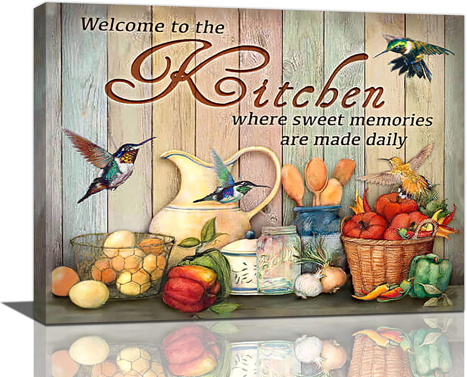 Farmhouse Kitchen Wall Art Country Hummingbird Kitchen