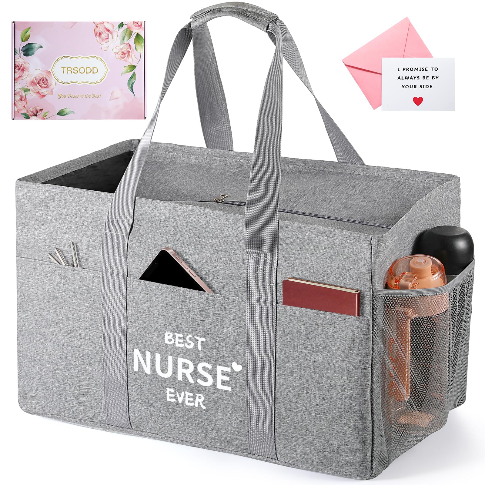 TRSODD Nurses Week Gifts for Women Nurse Appreciation Birthday Gifts for Women Reusable Grocery Bags Foldable 10 Gallon Extra Large Utility Tote Bag