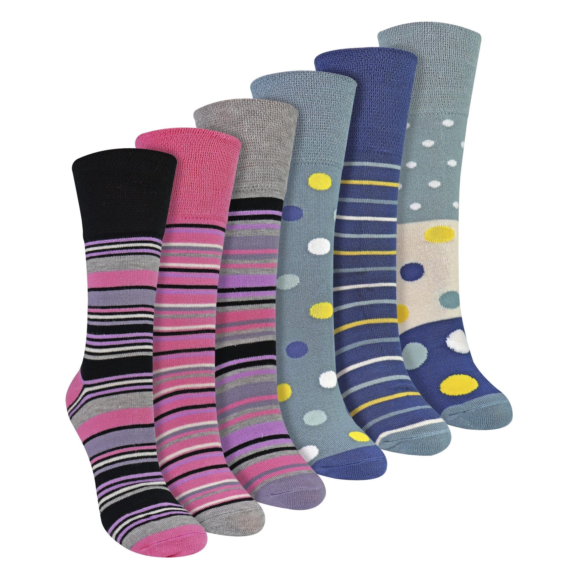Sock Snob - 6 Pairs Ladies Non Elastic Bamboo Socks | Soft Top Diabetic Friendly Breathable Socks for Women