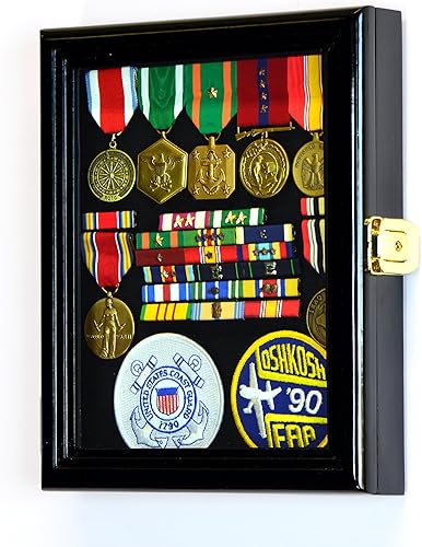 Miniatura 7 de XS - Caja de vitrina, diseño de pin militar, para medallas, pins, insignias con 98% UV bloqueable