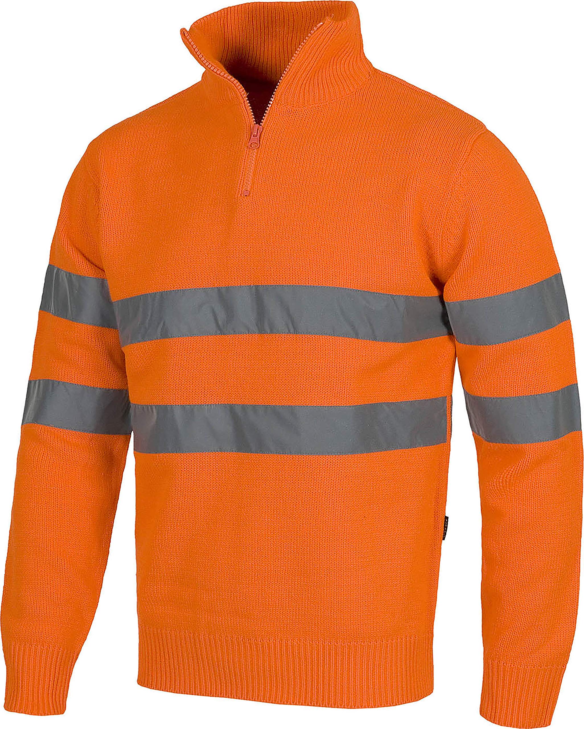 Work Team Jersey Media Cremallera de Alta Visibilidad con Cintas Reflectantes. Hombre