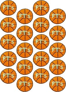 Embroidered Free Throws Iron-On Basketball Award Patches, 1 Inch Diameter