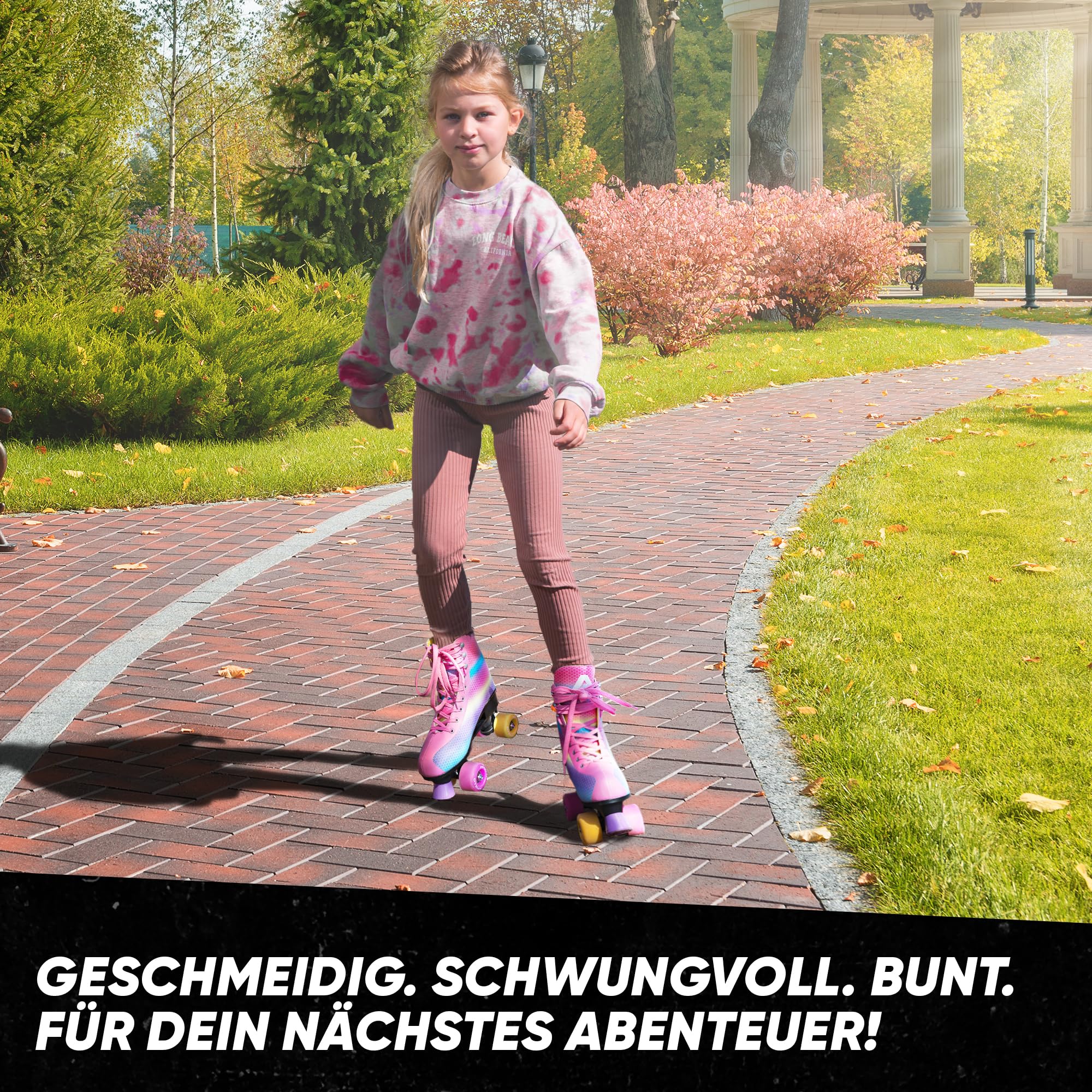 Apollo Disco Roller, Classic Roller | Rollschuhe für Kinder und Erwachsene | größenverstellbare Quad-Skates, 3 Größen, verstellbar von 31 bis 42 | Rollschuhe Damen in schicken Designs