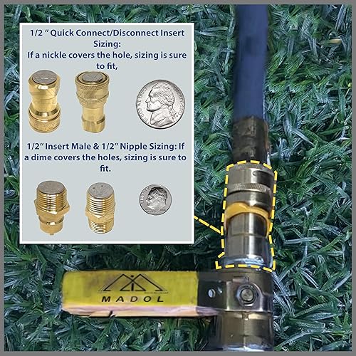 Miniatura 6 de MI MADOL IMPORTS, LLC MADOL Kit de conexión/desconexión rápida de gas de 1/2 '' [18654] - Accesorios macho y hembra NPT de latón macizo de 1/2